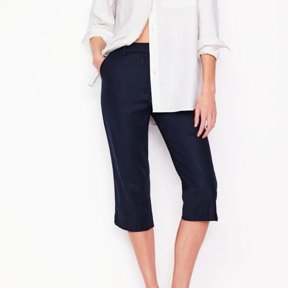 Eileen Fisher Pants - Eileen Fisher Blue Capri Tailored Mid-Calf size small Casual cropped pants